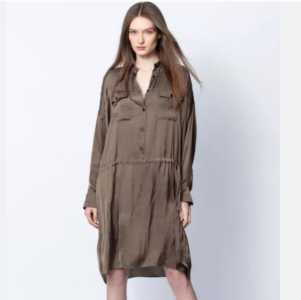 ZADIG & VOLTAIRE Romeo Satin Robe Dress. - Picture 7 of 16